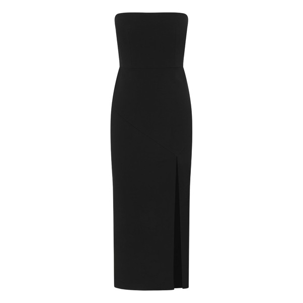 Alex Perry Strapless Dress in Crepe, Black