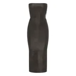 Alex Perry Strapless Dress in Leather, Dark Brown