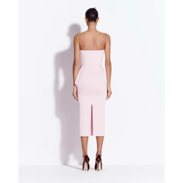Alex Perry Strapless Dress in Satin Crepe, Powder Pink, view 4