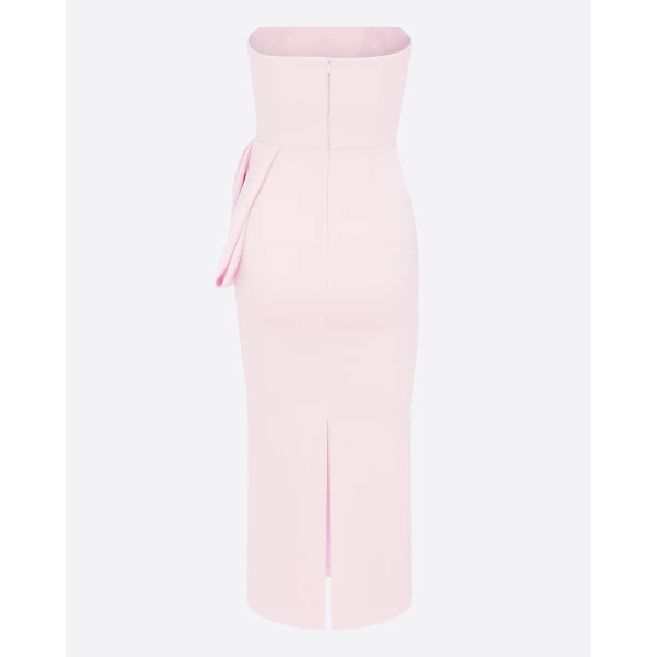 Alex Perry Strapless Dress in Satin Crepe, Powder Pink, view 5