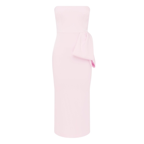 Alex Perry Strapless Dress in Satin Crepe, Powder Pink