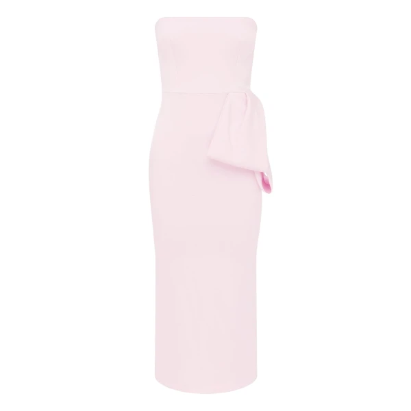 Alex Perry Strapless Dress in Satin Crepe, Powder Pink