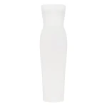 Alex Perry Strapless Dress in Stretch Crepe, White
