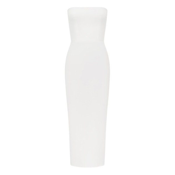 Alex Perry Strapless Dress in Stretch Crepe, White