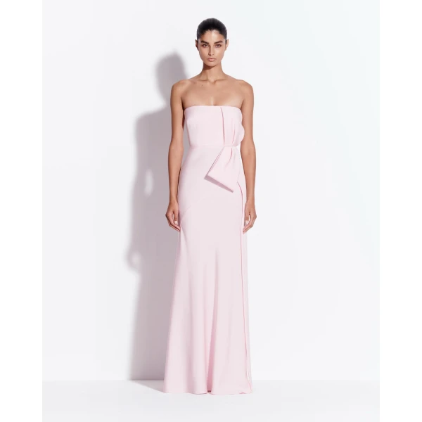 Alex Perry Strapless Gown in Satin Crepe, Powder Pink, view 2