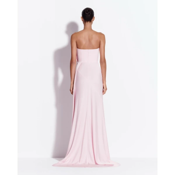 Alex Perry Strapless Gown in Satin Crepe, Powder Pink, view 3
