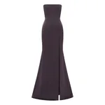 Alex Perry Strapless Split Gown in Satin Crepe Alex Perry Strapless Split Gown in Satin Crepe, Fig