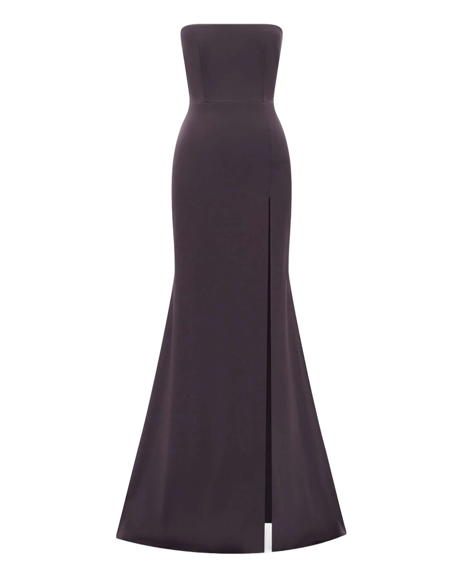 Alex Perry Strapless Split Gown in Satin Crepe Alex Perry Strapless Split Gown in Satin Crepe, Fig