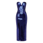 Alex Perry Strapless Sweetheart Dress in Sequin, Iris