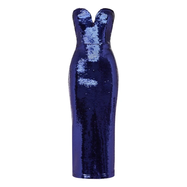 Alex Perry Strapless Sweetheart Dress in Sequin, Iris