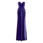 Alex Perry Strapless Sweetheart Ruched Gown in Velvet, Iris