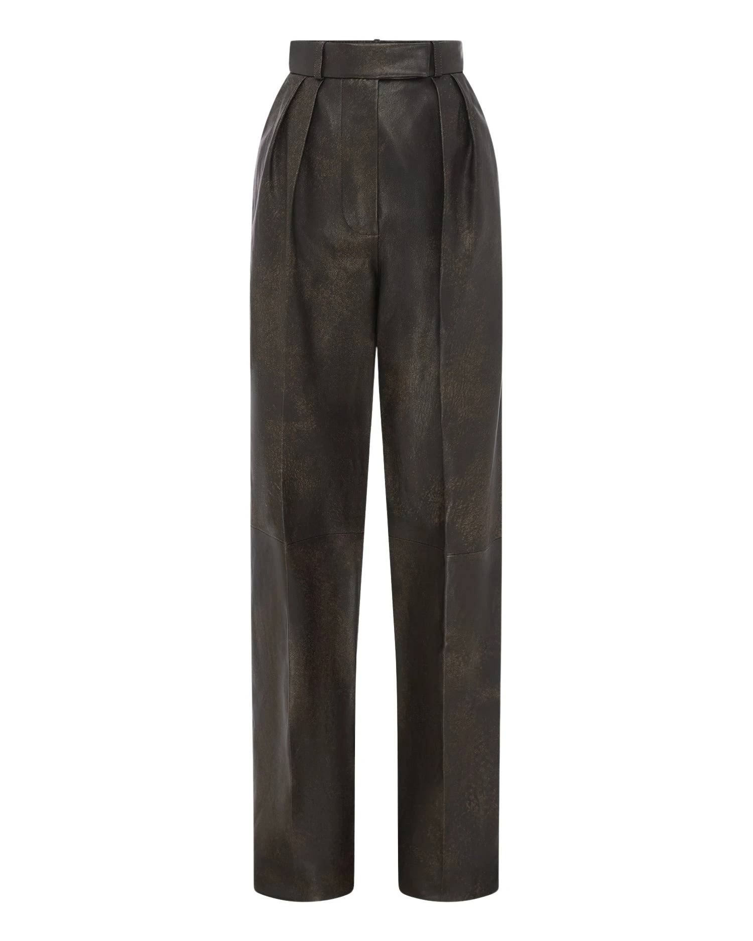 Alex-Perry-Tailored-Trouser-in-Leather-Dark-Brown92976_nobg Alex Perry Tailored Trouser in Leather, Dark Brown