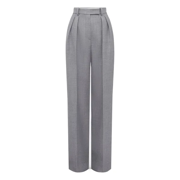 Alex Perry Tailored Trouser in Wool Suiting, Grey