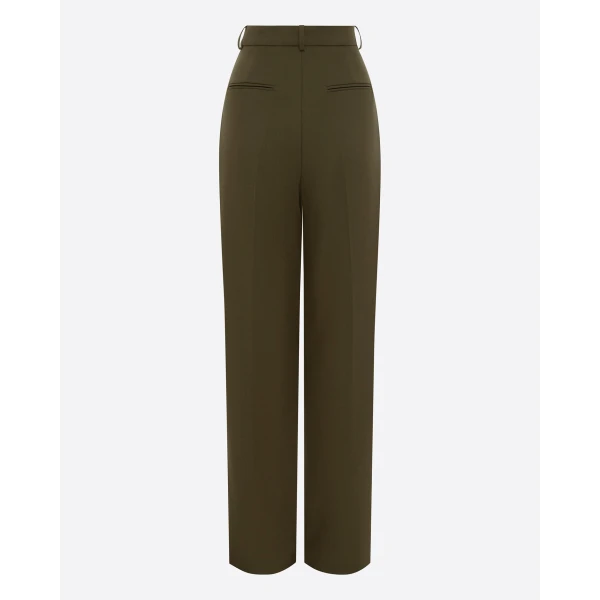 Alex Perry Tailored Trouser in Wool Suiting, Olive, view 2