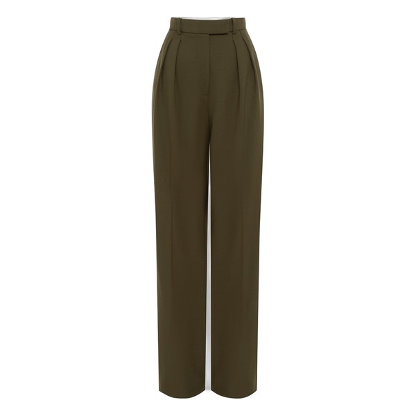 Alex Perry Tailored Trouser in Wool Suiting, Olive