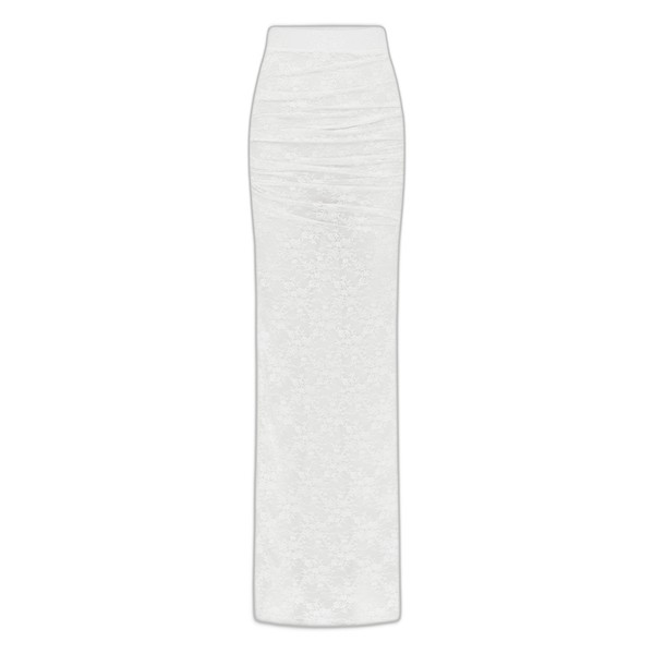 Alex Perry Tucked Column Skirt in Lace, White