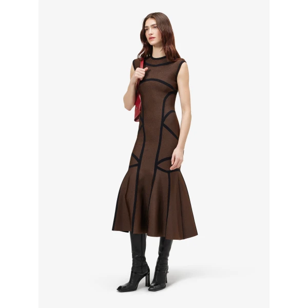 Alexander McQueen Anatomical Lines Knit Midi Dress, view 3