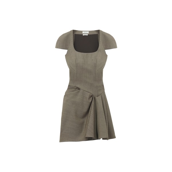 Alexander McQueen Asymmetric Gathered Mini Dress