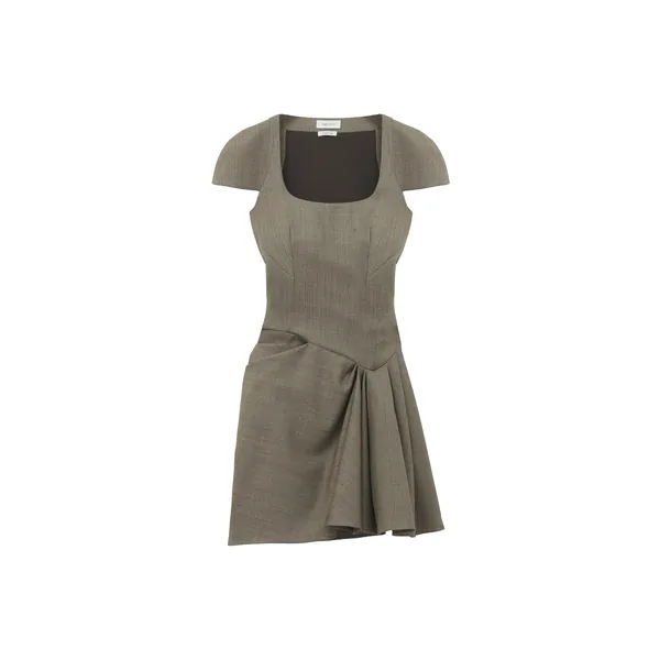 Alexander McQueen Asymmetric Gathered Mini Dress