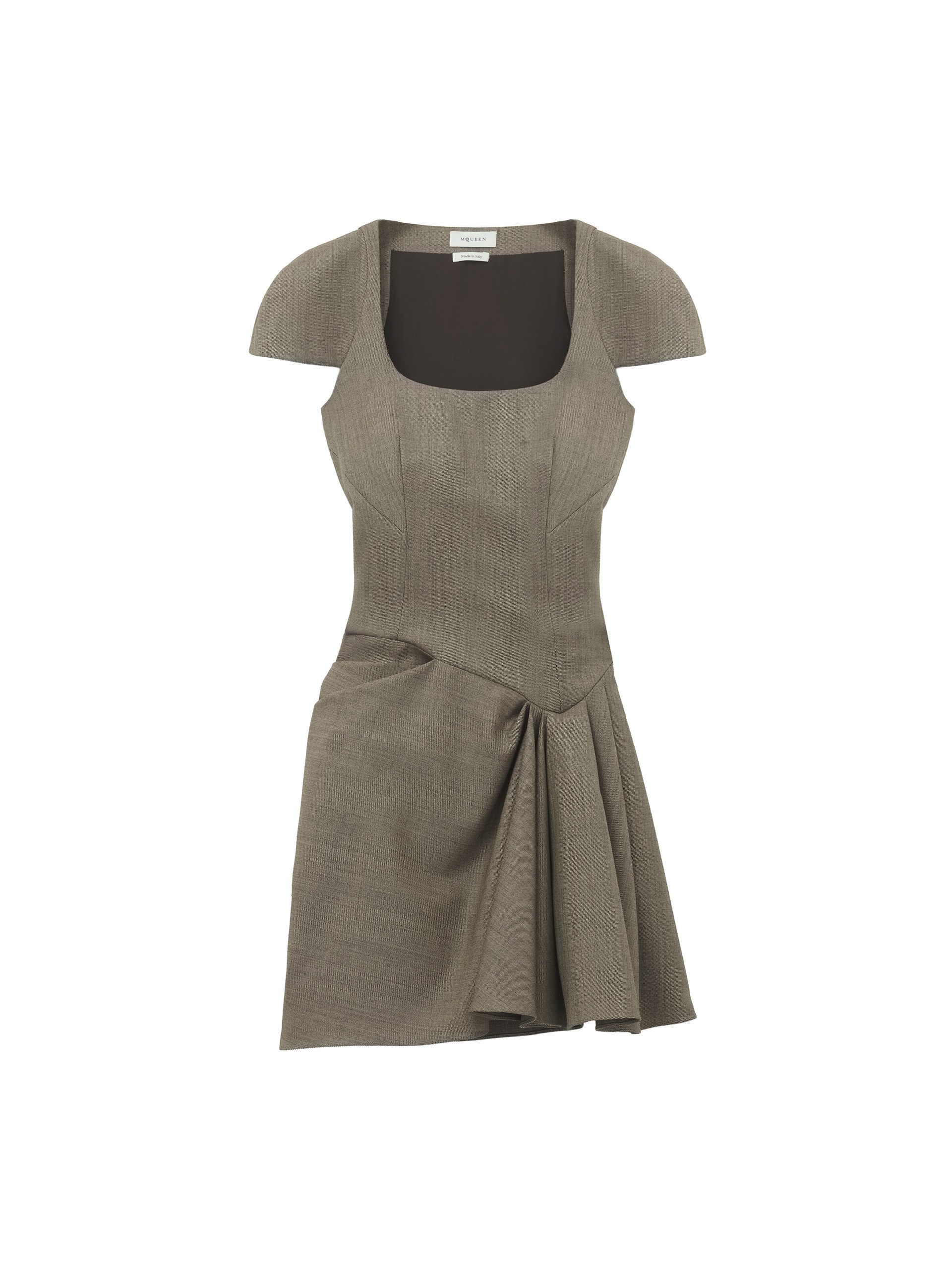 Alexander McQueen Asymmetric Gathered Mini Dress