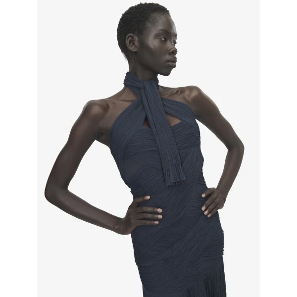 Alexander McQueen Asymmetric Ruched Dress, view 4