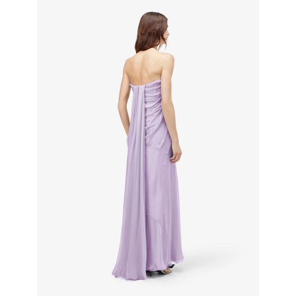 Alexander McQueen Bustier Evening Dress in Lilac, view 4