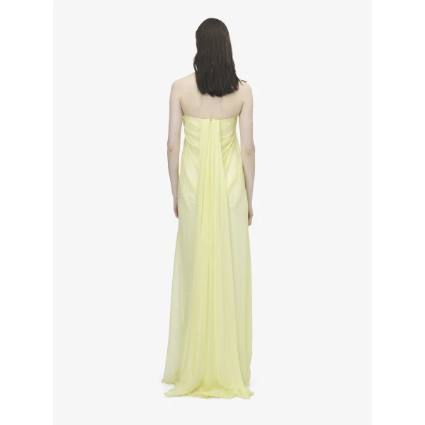 Alexander McQueen Bustier Evening Dress in Yellow, view 4
