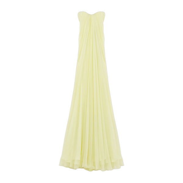 Alexander McQueen Bustier Evening Dress in Yellow