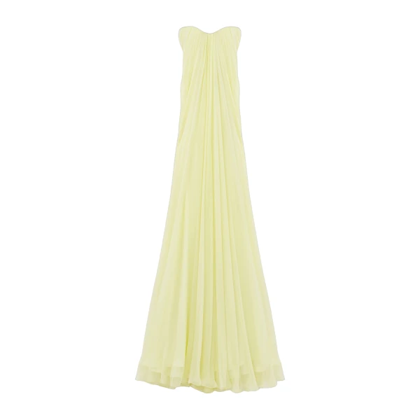 Alexander McQueen Bustier Evening Dress in Yellow