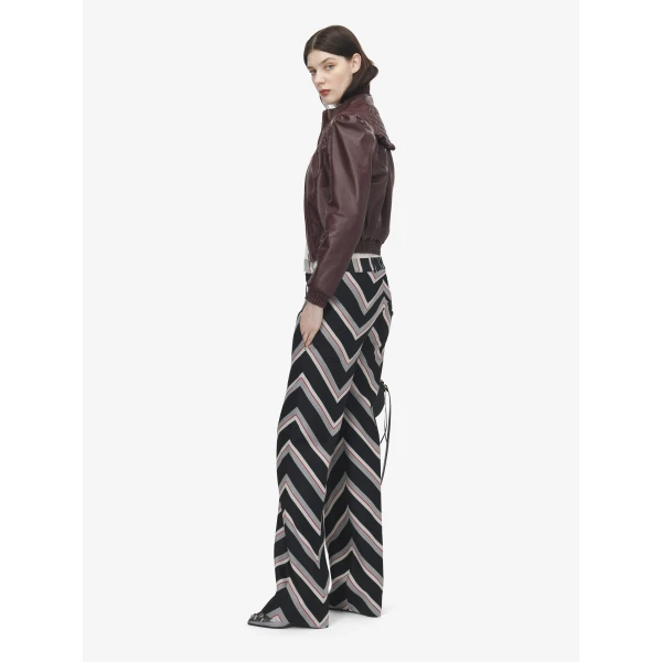 Alexander McQueen Chevron Stripe Bumster Trousers, view 3