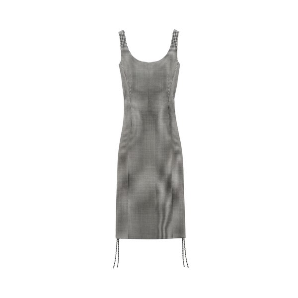 Alexander McQueen Corset Lace Gingham Check Pencil Dress