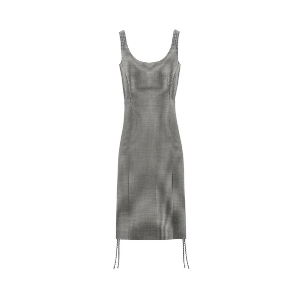 Alexander McQueen Corset Lace Gingham Check Pencil Dress