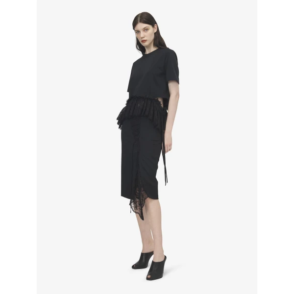 Alexander McQueen Corset Lacing Panel Pencil Skirt in Black, view 2