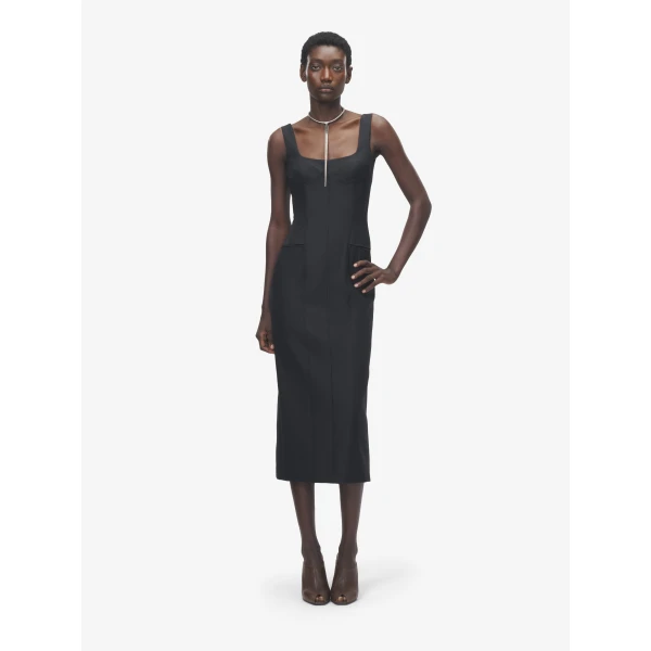 Alexander McQueen Corset Midi Dress, view 2