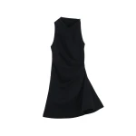 Alexander McQueen Denim Asymmetric Mini Dress in Black