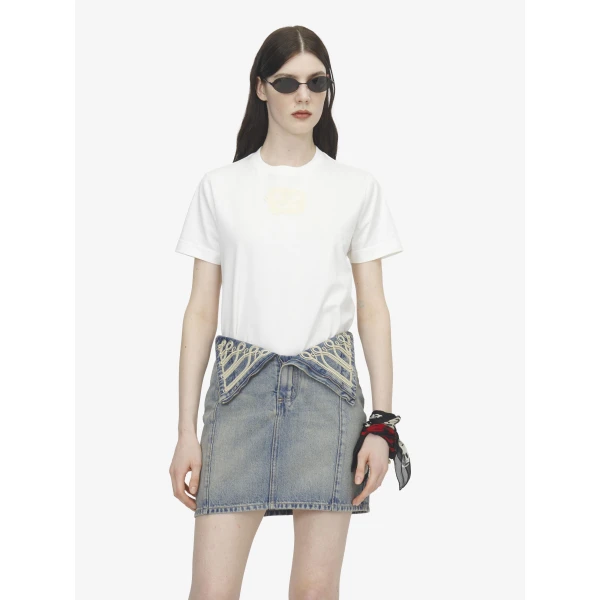 Alexander McQueen Embroidered Logo Patch T-shirt Top, view 5