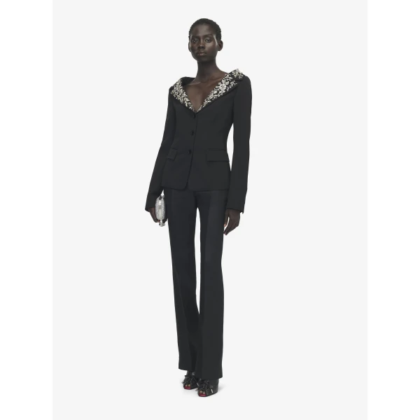 Alexander McQueen Embroidered Off-the-shoulder Harness Jacket, view 2
