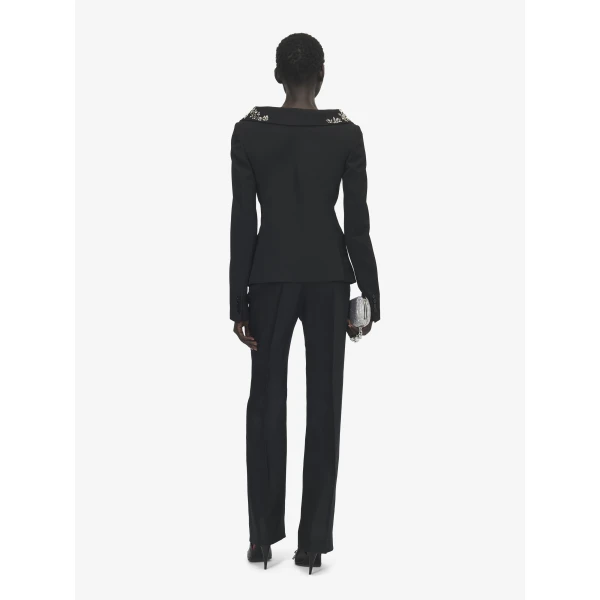 Alexander McQueen Embroidered Off-the-shoulder Harness Jacket, view 4