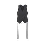 Alexander McQueen Flecked Pinstripe Corset Laced Waistcoat