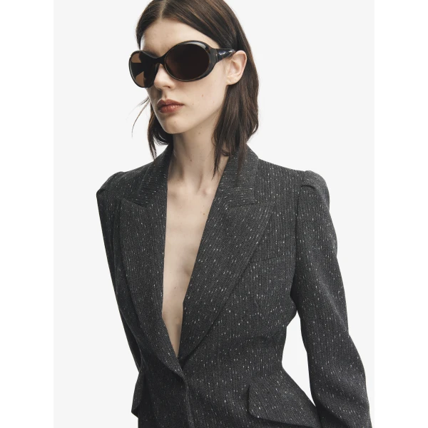 Alexander McQueen Flecked Pinstripe Single-breasted Jacket, view 5