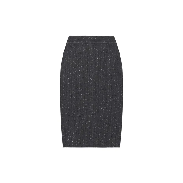 Alexander McQueen Flecked Pinstripe Slashed Zip Pencil Skirt