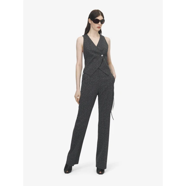 Alexander McQueen Flecked Pinstripe Tailored Trousers, view 2