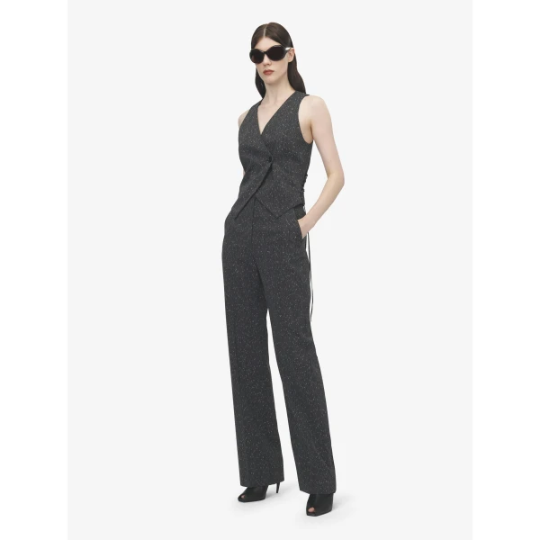 Alexander McQueen Flecked Pinstripe Tailored Trousers, view 3