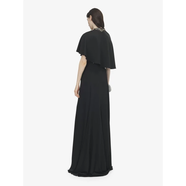 Alexander McQueen Floral Embroidery Asymmetric Cape, view 4