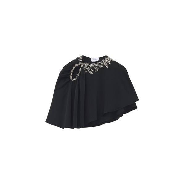 Alexander McQueen Floral Embroidery Asymmetric Cape