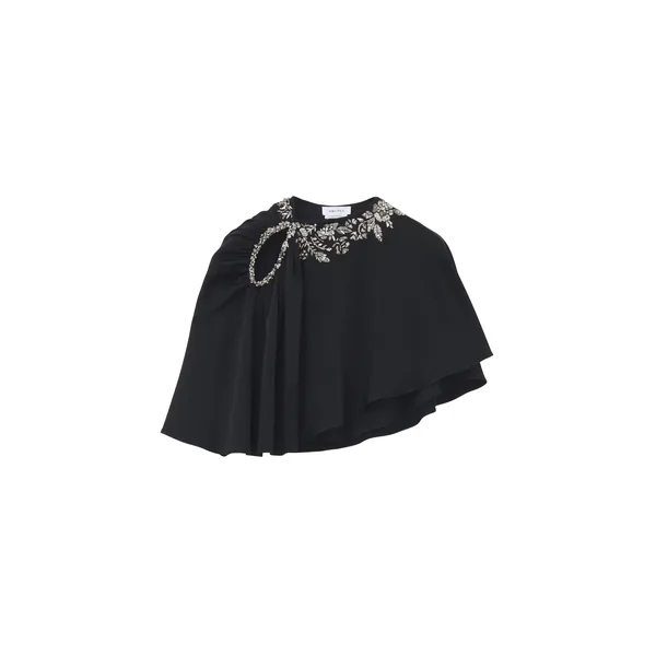Alexander McQueen Floral Embroidery Asymmetric Cape