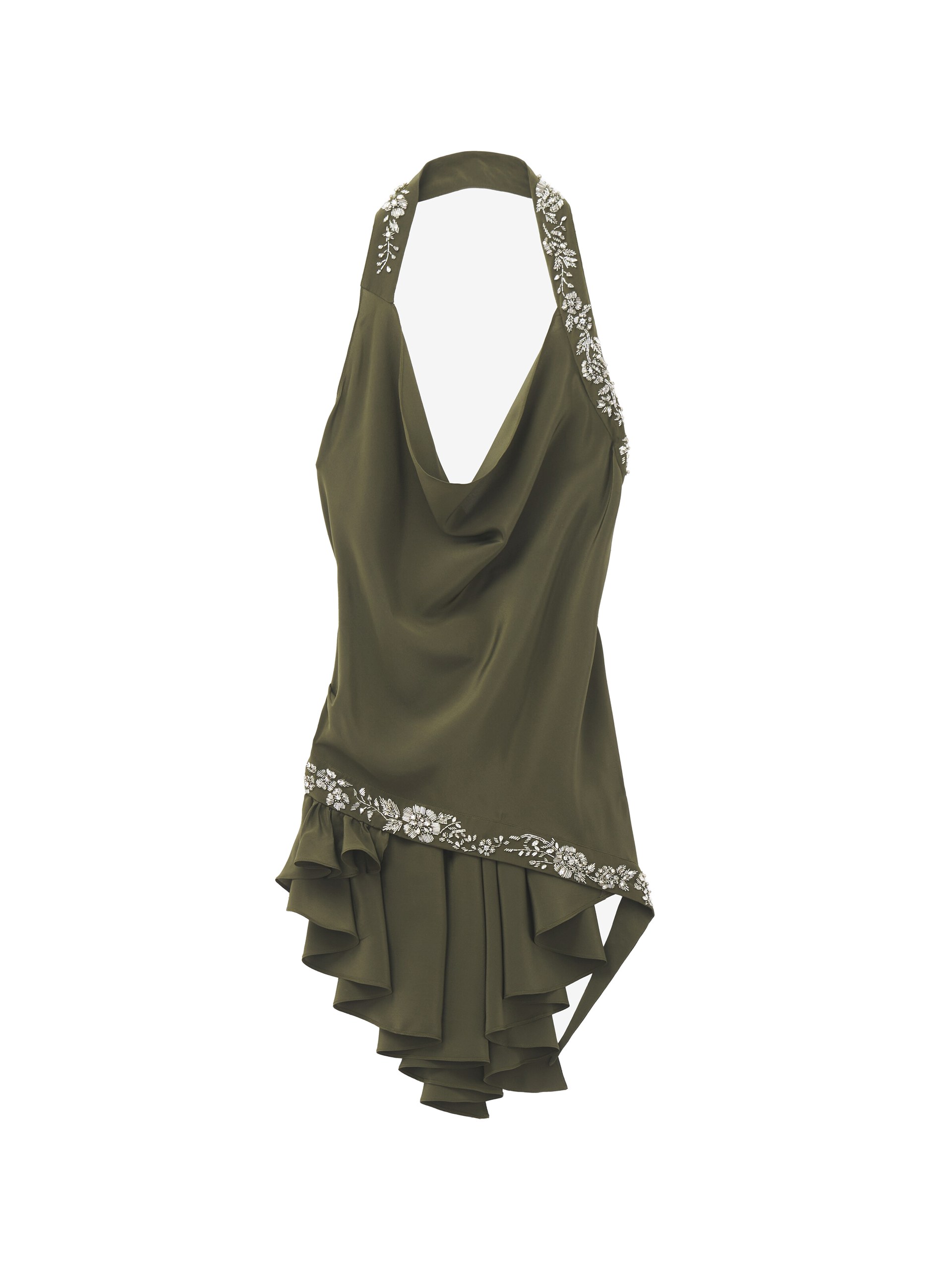 Alexander McQueen Floral Embroidery Asymmetric Top