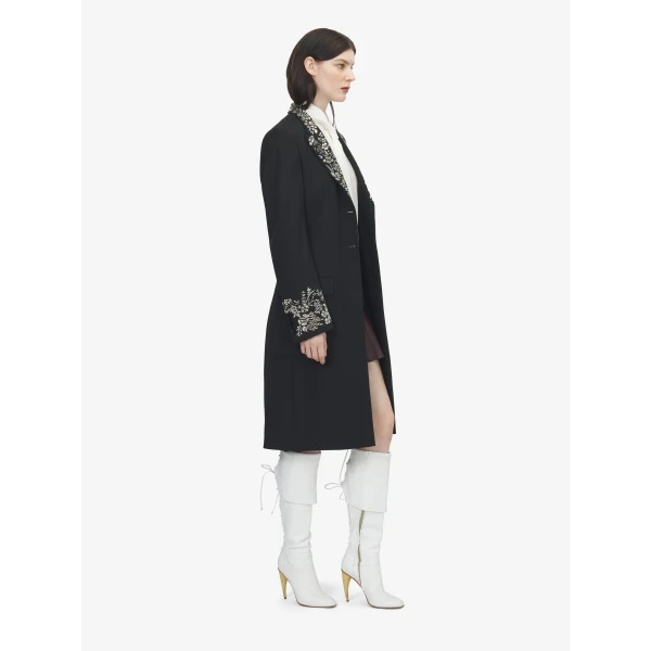 Alexander McQueen Floral Embroidery Coat, view 3