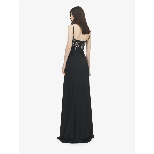 Alexander McQueen Floral Embroidery Evening Dress, view 4