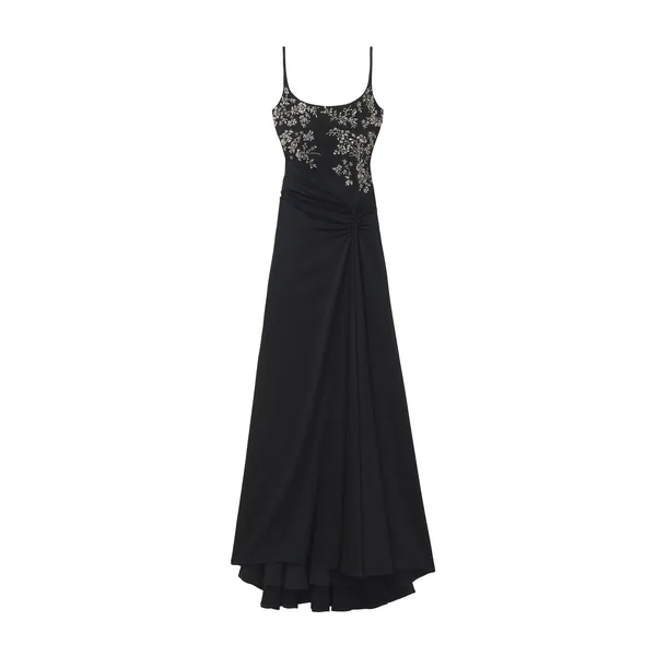 Floral Embroidery Evening Dress